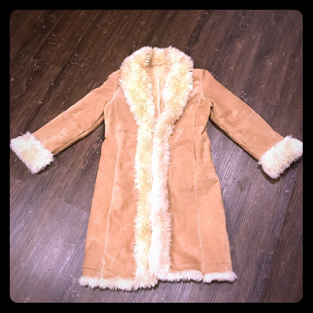 Wilson’s leather long suede tan jacket